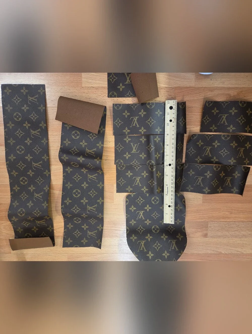 Louis Vuitton Brown Canvas Monogram Strips with Gold Print